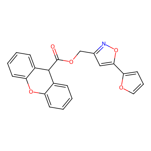 [5-(furan-2-yl)-1,2-oxazol-3-yl]methyl 9H-xanthene-9-carboxylate structure