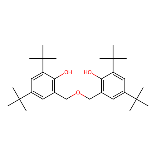 2,2'-(Oxydimethanediyl)bis(4,6-di-tert-butylphenol) structure