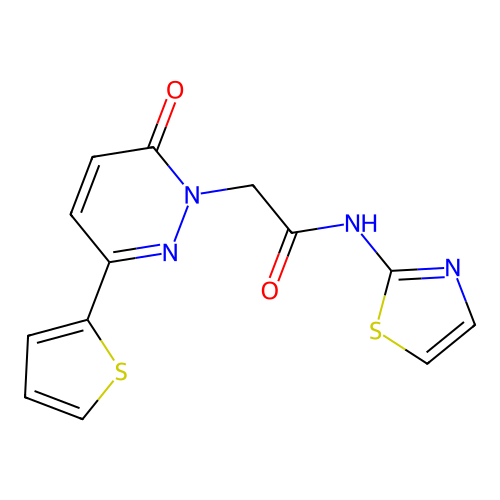 2-(6-oxo-3-(thiophen-2-yl)pyridazin-1(6H)-yl)-N-(thiazol-2-yl)acetamide structure