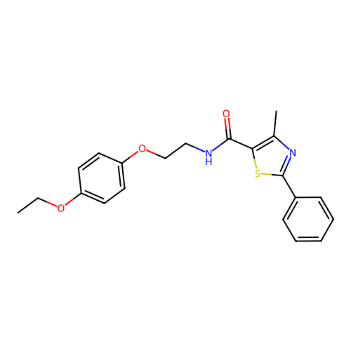 N-(2-(4-ethoxyphenoxy)ethyl)-4-methyl-2-phenylthiazole-5-carboxamide structure