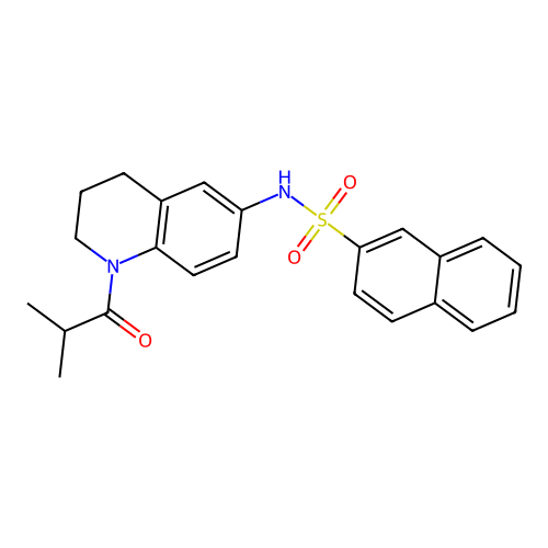 N-(1-isobutyryl-1,2,3,4-tetrahydroquinolin-6-yl)naphthalene-2-sulfonamide structure