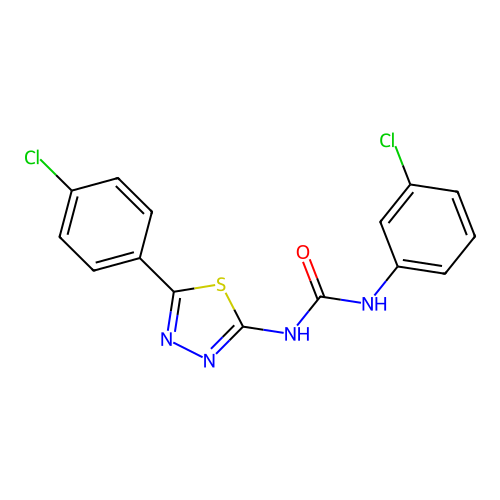 1-(3-Chlorophenyl)-3-(5-(4-chlorophenyl)-1,3,4-thiadiazol-2-yl)urea structure
