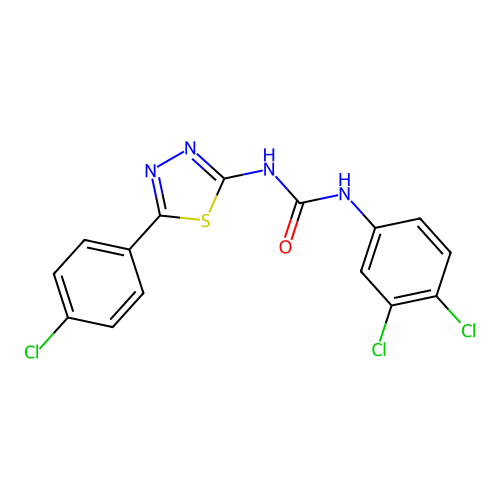 1-(5-(4-Chlorophenyl)-1,3,4-thiadiazol-2-yl)-3-(3,4-dichlorophenyl)urea structure