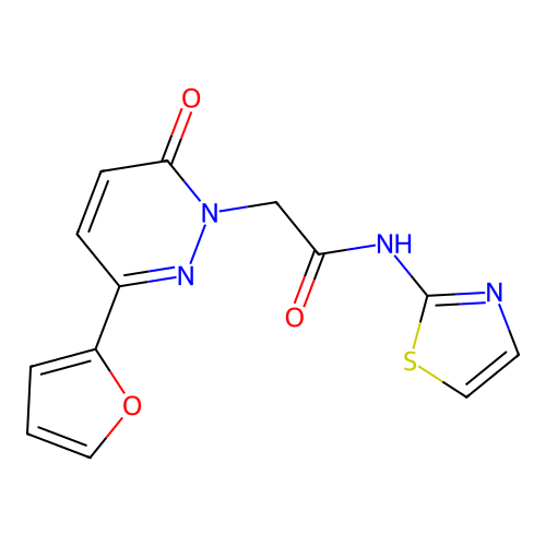 2-(3-(furan-2-yl)-6-oxopyridazin-1(6H)-yl)-N-(thiazol-2-yl)acetamide structure