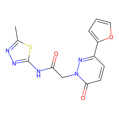 2-(3-(furan-2-yl)-6-oxopyridazin-1(6H)-yl)-N-(5-methyl-1,3,4-thiadiazol-2-yl)acetamide structure