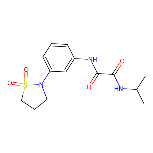 N1-(3-(1,1-dioxidoisothiazolidin-2-yl)phenyl)-N2-isopropyloxalamide structure