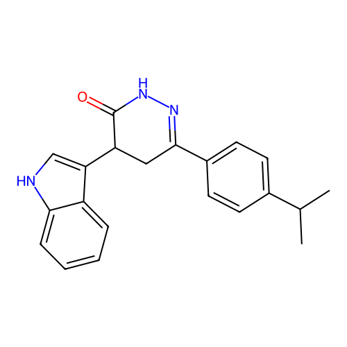 5-(1H-indol-3-yl)-3-(4-propan-2-ylphenyl)-4,5-dihydro-1H-pyridazin-6-one structure