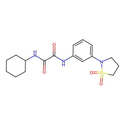 N1-cyclohexyl-N2-(3-(1,1-dioxidoisothiazolidin-2-yl)phenyl)oxalamide structure