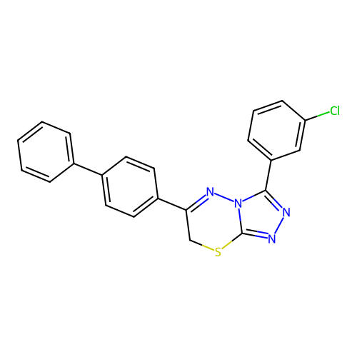 6-(biphenyl-4-yl)-3-(3-chlorophenyl)-7H-[1,2,4]triazolo[3,4-b][1,3,4]thiadiazine structure