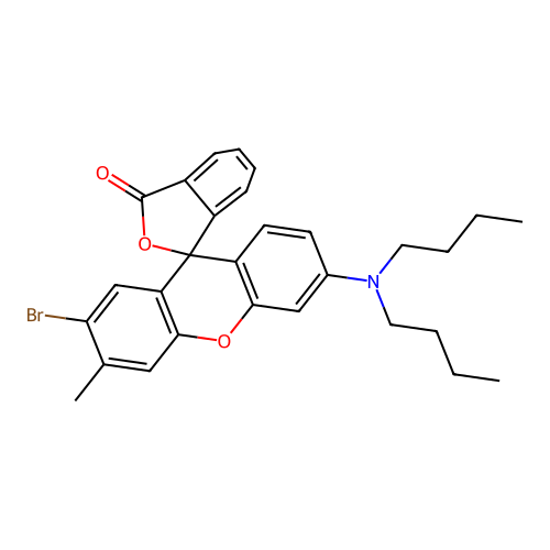 2'-Bromo-6'-(dibutylamino)-3'-methylspiro[2-benzofuran-3,9'-xanthene]-1-one structure