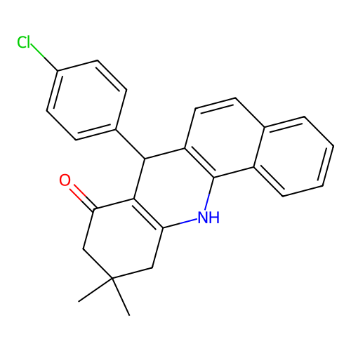 7-(4-Chlorophenyl)-10,10-dimethyl-12,11,10,7-tetrahydrobenzo[c]acridin-8(9h)-one structure