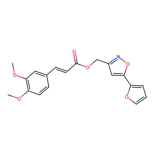 [5-(furan-2-yl)-1,2-oxazol-3-yl]methyl (2Z)-3-(3,4-dimethoxyphenyl)prop-2-enoate structure