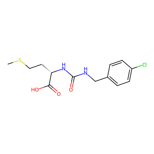 N-[(4-chlorobenzyl)carbamoyl]-L-methionine structure