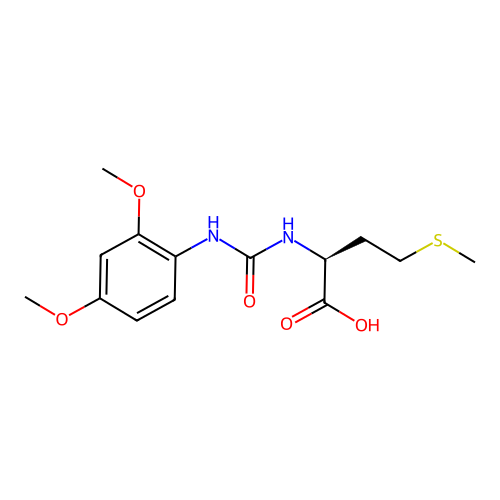 N-[(2,4-dimethoxyphenyl)carbamoyl]-L-methionine structure