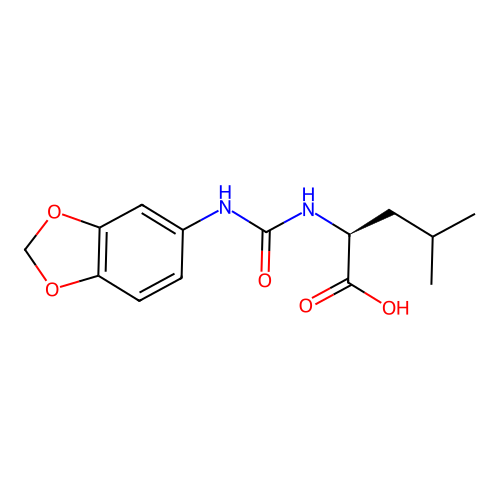 (S)-2-(3-(benzo[d][1,3]dioxol-5-yl)ureido)-4-methylpentanoic acid structure