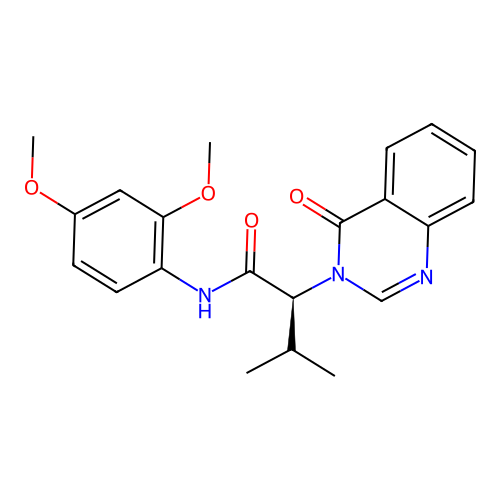 (2S)-N-(2,4-dimethoxyphenyl)-3-methyl-2-(4-oxoquinazolin-3(4H)-yl)butanamide structure