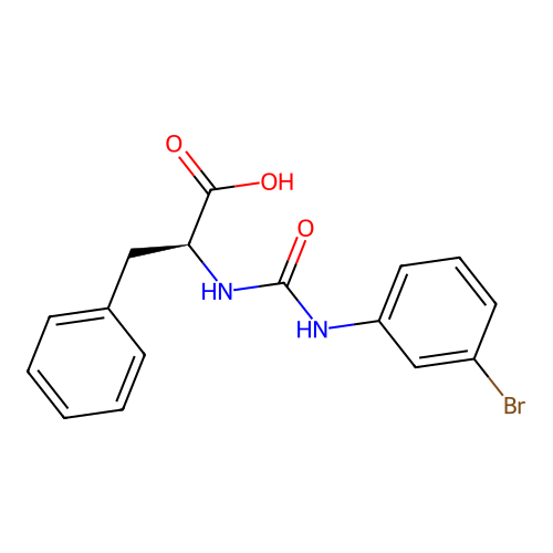 N-[(3-bromophenyl)carbamoyl]-L-phenylalanine structure