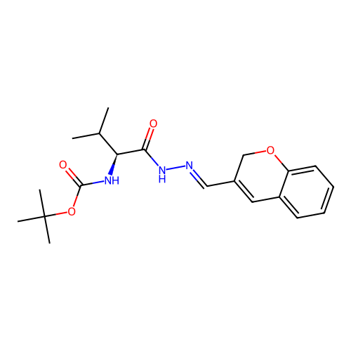 (S,E)-tert-butyl (1-(2-((2H-chromen-3-yl)methylene)hydrazinyl)-3-methyl-1-oxobutan-2-yl)carbamate structure