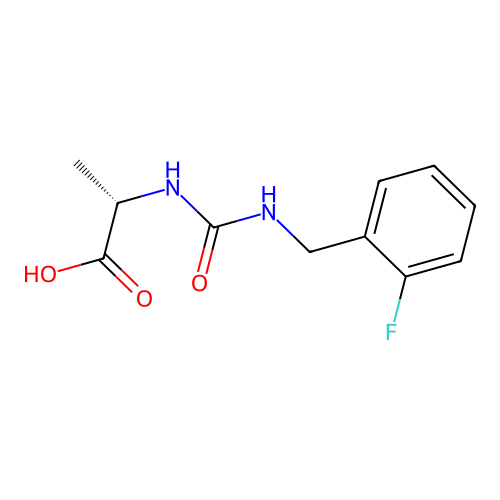 N-[(2-fluorobenzyl)carbamoyl]-L-alanine structure