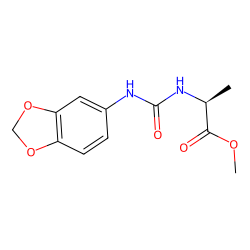 (S)-methyl 2-(3-(benzo[d][1,3]dioxol-5-yl)ureido)propanoate structure