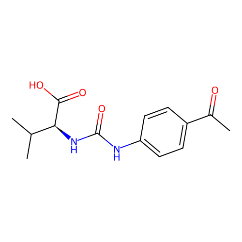 N-[(4-acetylphenyl)carbamoyl]-L-valine structure