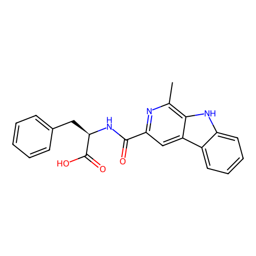 N-[(1-methyl-9H-beta-carbolin-3-yl)carbonyl]-D-phenylalanine structure