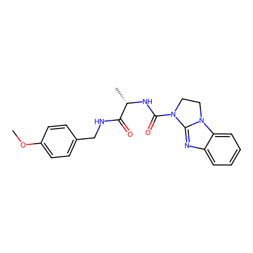 (S)-N-(1-((4-methoxybenzyl)amino)-1-oxopropan-2-yl)-2,3-dihydro-1H-benzo[d]imidazo[1,2-a]imidazole-1-carboxamide structure
