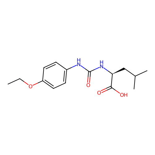 N-[(4-ethoxyphenyl)carbamoyl]-L-leucine structure