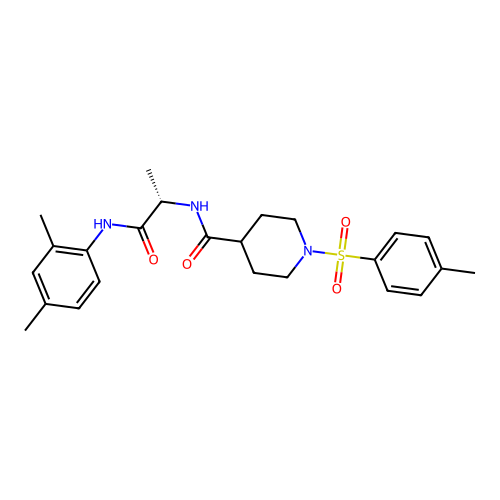 (S)-N-(1-((2,4-dimethylphenyl)amino)-1-oxopropan-2-yl)-1-tosylpiperidine-4-carboxamide structure