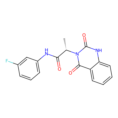 (2S)-N-(3-fluorophenyl)-2-(2-hydroxy-4-oxoquinazolin-3(4H)-yl)propanamide structure