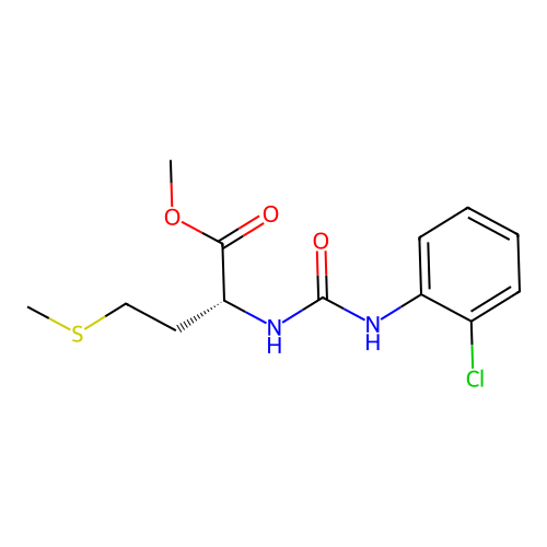 methyl N-[(2-chlorophenyl)carbamoyl]-D-methioninate structure