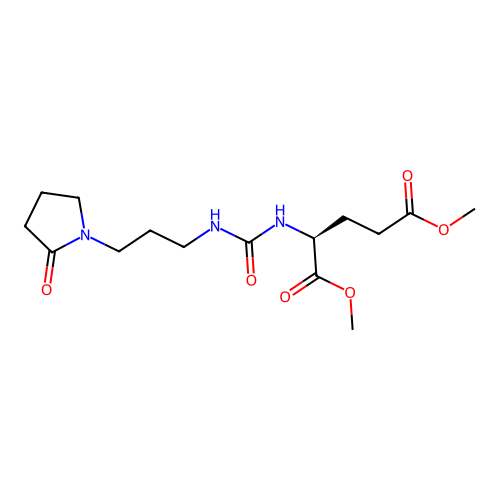 dimethyl N-{[3-(2-oxopyrrolidin-1-yl)propyl]carbamoyl}-L-glutamate structure