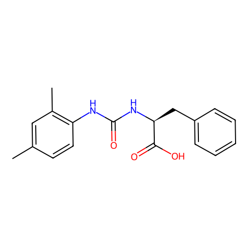 N-[(2,4-dimethylphenyl)carbamoyl]-L-phenylalanine structure