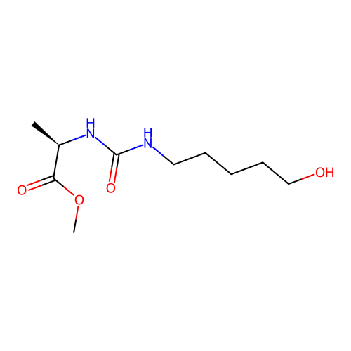methyl N-[(5-hydroxypentyl)carbamoyl]-D-alaninate structure