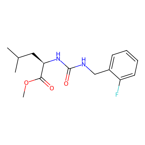 methyl N-[(2-fluorobenzyl)carbamoyl]-D-leucinate structure