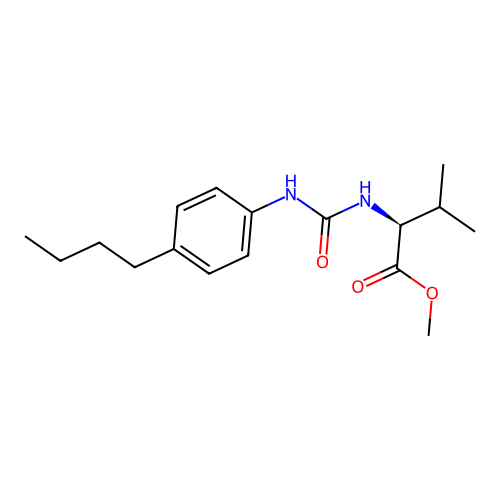 methyl N-[(4-butylphenyl)carbamoyl]-L-valinate structure