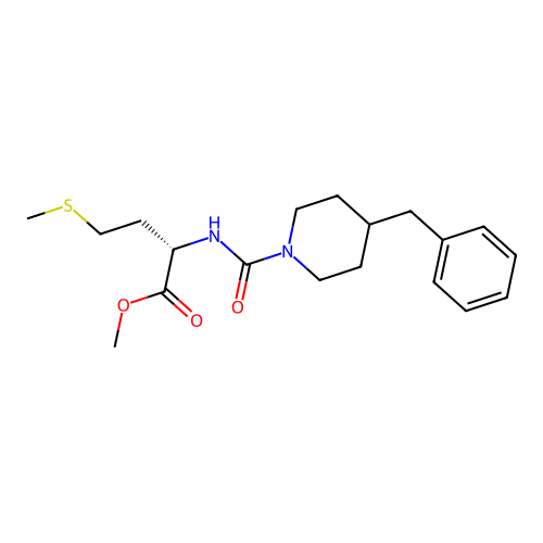 (S)-methyl 2-(4-benzylpiperidine-1-carboxamido)-4-(methylthio)butanoate structure