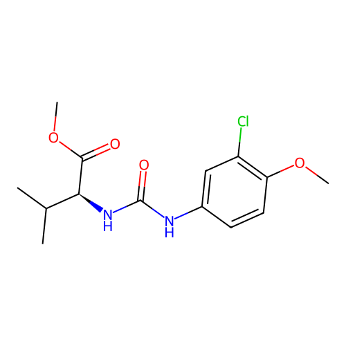 methyl N-[(3-chloro-4-methoxyphenyl)carbamoyl]-L-valinate structure