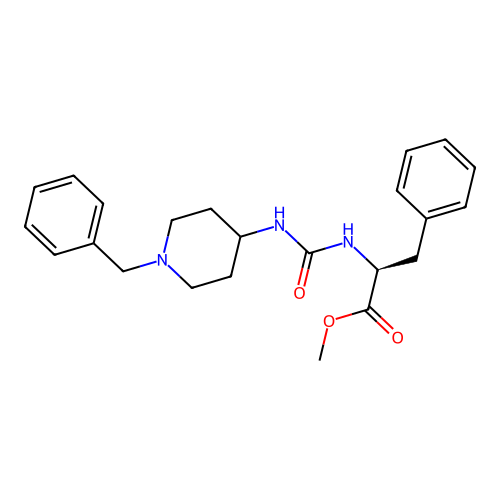 methyl N-[(1-benzylpiperidin-4-yl)carbamoyl]-L-phenylalaninate structure