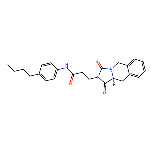 (S)-N-(4-butylphenyl)-3-(1,3-dioxo-10,10a-dihydroimidazo[1,5-b]isoquinolin-2(1H,3H,5H)-yl)propanamide structure