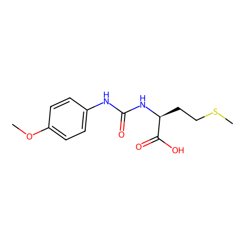 N-[(4-methoxyphenyl)carbamoyl]-L-methionine structure