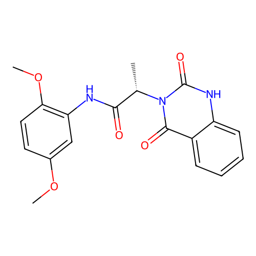 (2S)-N-(2,5-dimethoxyphenyl)-2-(2-hydroxy-4-oxoquinazolin-3(4H)-yl)propanamide structure