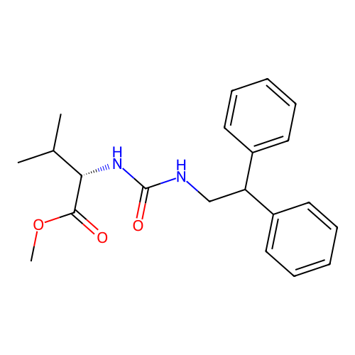 methyl N-[(2,2-diphenylethyl)carbamoyl]-L-valinate structure