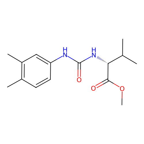 methyl N-[(3,4-dimethylphenyl)carbamoyl]-D-valinate structure
