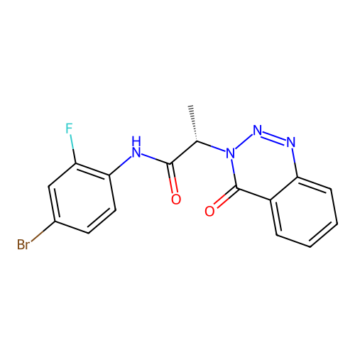 (2S)-N-(4-bromo-2-fluorophenyl)-2-(4-oxo-1,2,3-benzotriazin-3(4H)-yl)propanamide structure