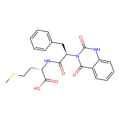 (S)-2-((R)-2-(2,4-dioxo-1,2-dihydroquinazolin-3(4H)-yl)-3-phenylpropanamido)-4-(methylthio)butanoic acid structure