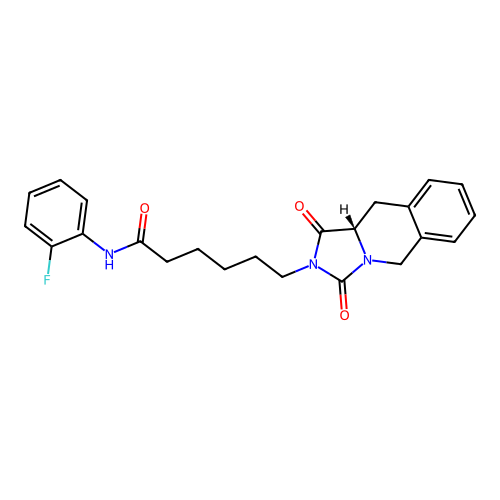 (S)-6-(1,3-dioxo-10,10a-dihydroimidazo[1,5-b]isoquinolin-2(1H,3H,5H)-yl)-N-(2-fluorophenyl)hexanamide structure