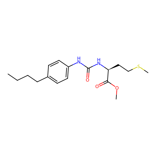 (S)-methyl 2-(3-(4-butylphenyl)ureido)-4-(methylthio)butanoate structure