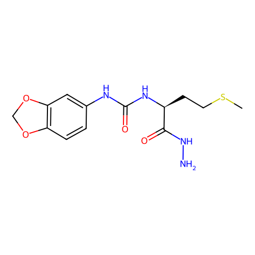 (S)-1-(benzo[d][1,3]dioxol-5-yl)-3-(1-hydrazinyl-4-(methylthio)-1-oxobutan-2-yl)urea structure
