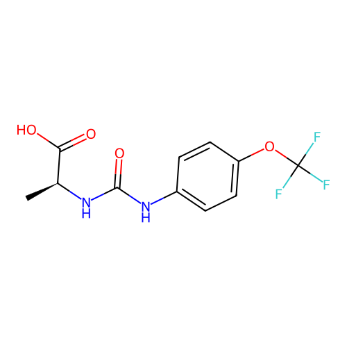(S)-2-(3-(4-(trifluoromethoxy)phenyl)ureido)propanoic acid structure